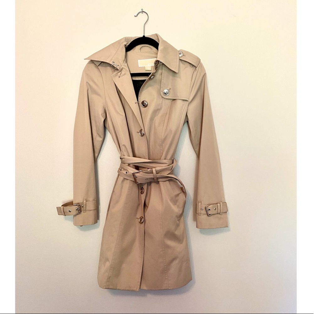 Michael Kors Belted Waterproof Trench Coat